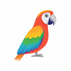 Parrot with Bright Feathers and Beak as Exotic Bird with Colorful Plumage