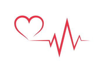 Heartbeat And Heart Hand Drawn Line