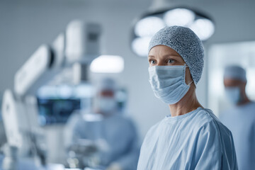 in stateoftheart operating room advanced robotic surgical systems perform complex procedures with precision