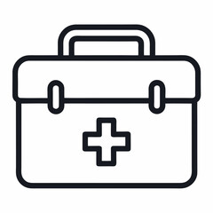 Simple line icon of a first aid box for medical emergencies