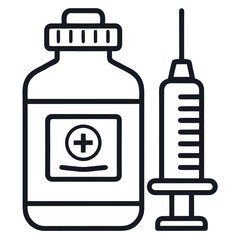 Outline style icon representing a vaccine booster dose
