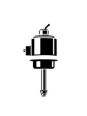 Hydraulic cylinder or actuator icon on white
