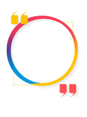 modern and colorful quote mark frame template in set of four vector