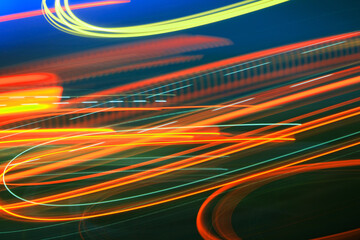Long exposure of car light at night as wallpaper