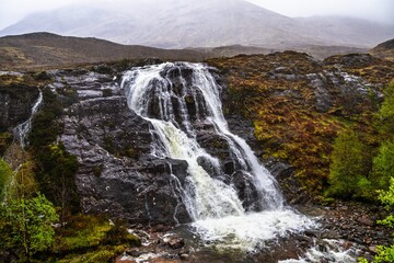 Glencoe Waterfall, Glencoe Valley, Argyll, Highlands, Scotland, UK