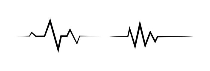 Ecg Heartbeat Lines Collection Vector