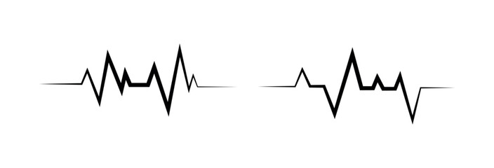 Ecg Heartbeat Lines Collection Vector