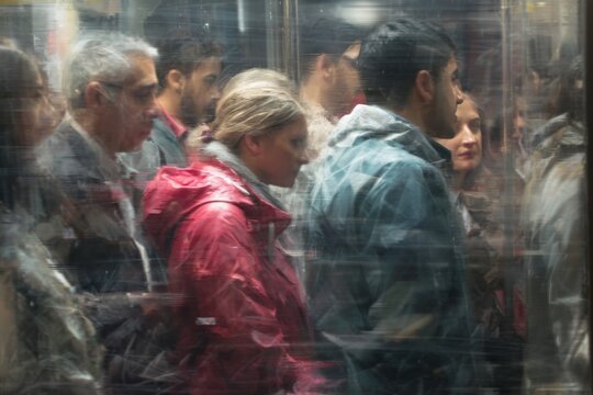 Reflections of deception: train passengers as scam avatars. Fraud prevention. Navigating the world of scams: tips for spotting fraudulent activity. Spotting cons. Scam security.