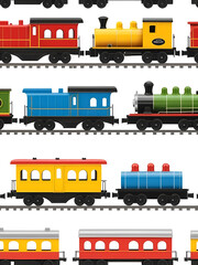 vintage toy train on white background