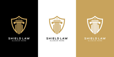 law firm shield logo vector design