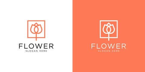 nature flower logo premium vector