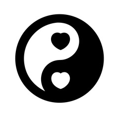Yin yang heart icon vector illustration