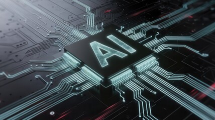 Futuristic AI Circuit Board Illustration for Technological Advancement