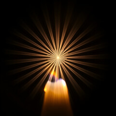 Photo of the diffraction pattern of candle flame light, comprising a large number of diffraction orders obtained by the grating