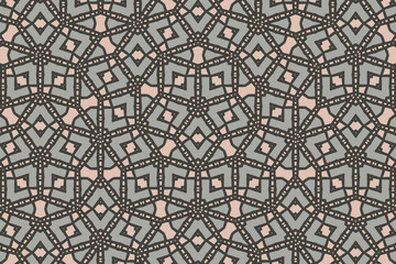 Seamless Decoration Geometric Perspective Wallpaper Template Tile Visual Fashion Background Interior Shape Digital Fabric Art Luxury Textile Texture Symmetric Graphic Endless Cloth Design Pattern.