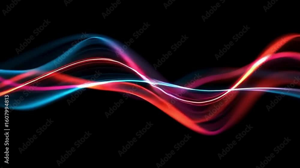 Poster abstract vibrant flowing lines of light dance across the frame, creating a mesmerizing visual sympho