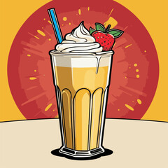 milk shake vector illustration for graphic design