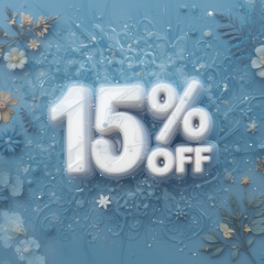 15 percent discount 3d text