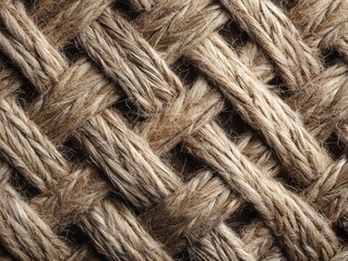 Fototapeta premium Macro Texture of Diagonal Interwoven Jute Rope Pattern