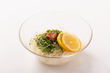 梅しそ　レモン　そうめん