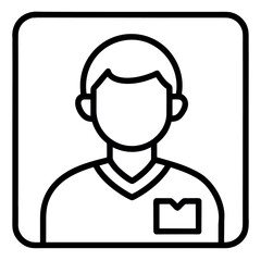 Art of a simple outline icon representing a persons profile