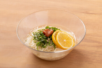 梅しそ　レモン　そうめん