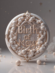 Birth of New - 3D Concept Image with Balls - Elegant Abstract Graphic Design Symbol