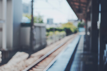 駅のホームぼかし風景
