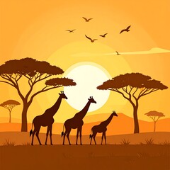 African sunset landscape