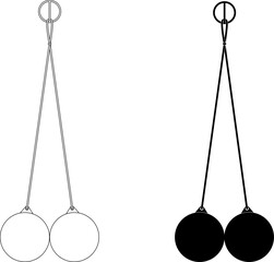Clackers also known as latto-latto icon set