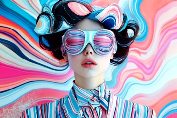 Strange thoughts disorder. Psychiatric condition. Hallucination - due to bipolar disorder: abstract image of human state. Metaphorical bipolar disorder physical senses, of a mental illusion.