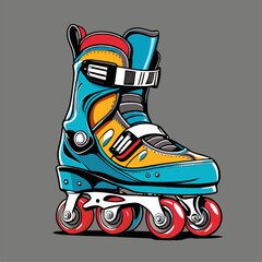 vector roller skate illustration for graphic design