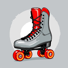 vector roller skate illustration for graphic design