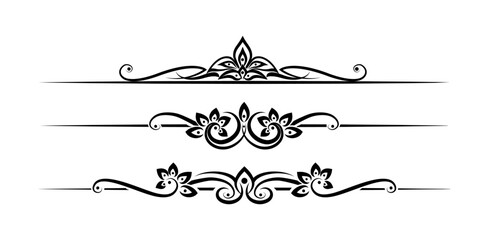 calligraphic design elements vector on black colour