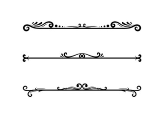 Set of calligraphic decorative dividers