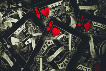 Concept of love triangle. Love triangle or being third wheel. Infidelity, having affair, or...