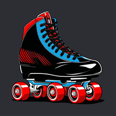 vector roller skate illustration for graphic design