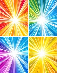 Fototapeta premium Colorful light rays create a vibrant and energetic visual for creative projects.