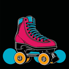 vector roller skate illustration for graphic design