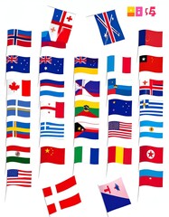 A vibrant collection of international flags representing global cultures.