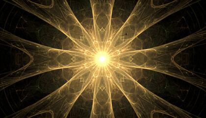Golden Abstract Energy Burst