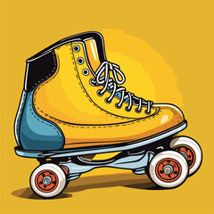 vector roller skate illustration for graphic design