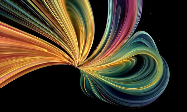 Flowing Colorful Abstract Shapes Creating Dynamic Visual Patterns