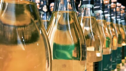 White Wine Bottles Display On Shelf Liquor Store Retail Interior
