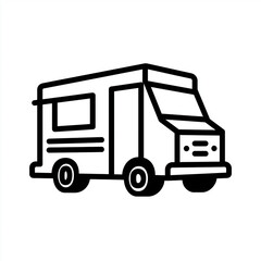 Fototapeta premium A simple vector icon of an open food truck, on a transparent background