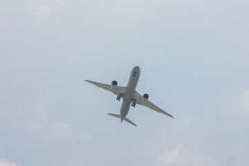 Summer Daytime Landing Scene With Passenger Plane