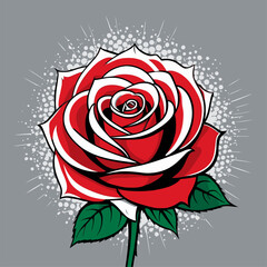 vector rose flower illustration for graphic design