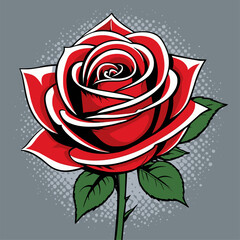 vector rose flower illustration for graphic design