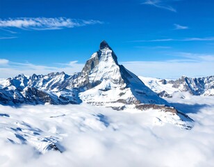 Majestic Alpine Peak above Clouds