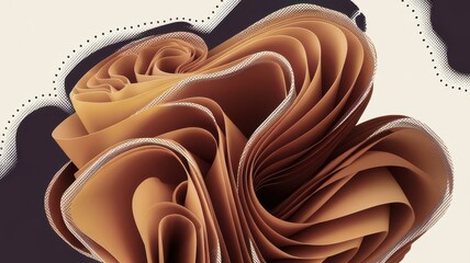 Captivating Caramel Cascade: A Textured, Curvilinear Abstract Composition